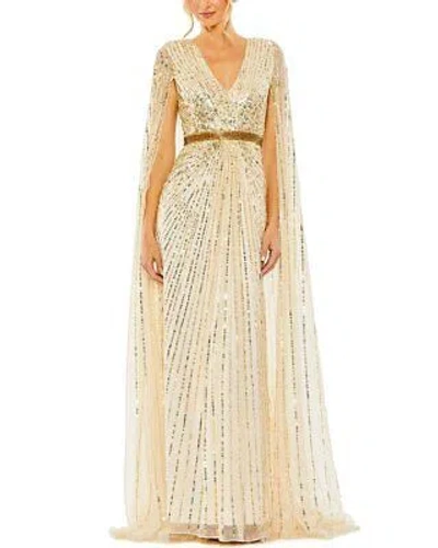 Pre-owned Mac Duggal Column Gown Women's 8 In Beige