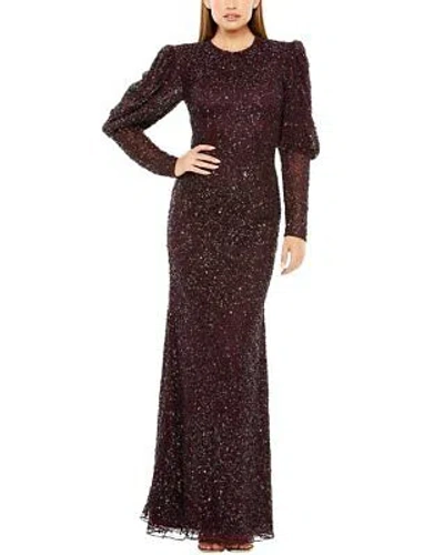 Pre-owned Mac Duggal Column Gown Women's In Purple