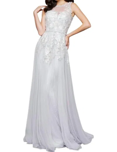 Mac Duggal Couture Dress In Platinum In Silver
