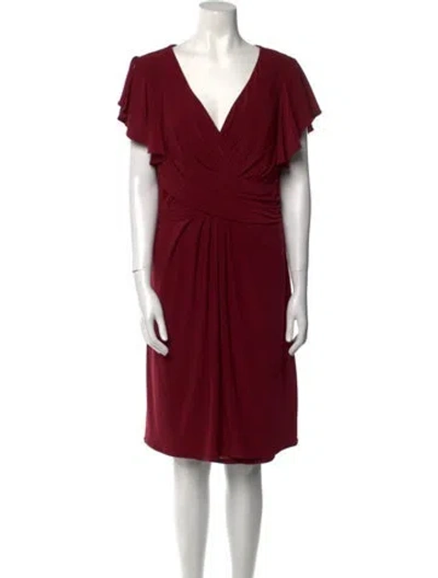 Pre-owned Mac Duggal Cowl Neck Knee-length Dress In Red