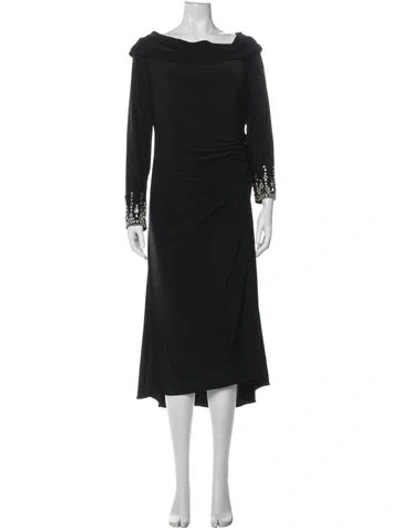 Pre-owned Mac Duggal Cowl Neck Long Dress In Black