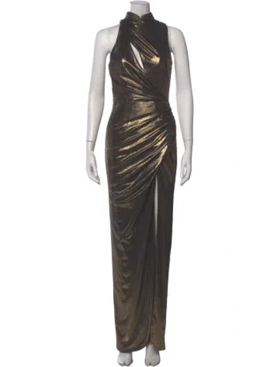 Pre-owned Mac Duggal Cowl Neck Long Dress In Multi