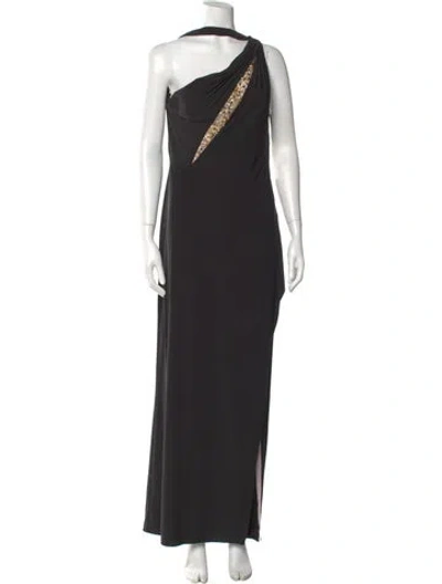 Pre-owned Mac Duggal Cowl Neck Long Dress W/ Tags In Black