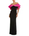 Mac Duggal Crepe & Faille Off The Shoulder Gown In Black