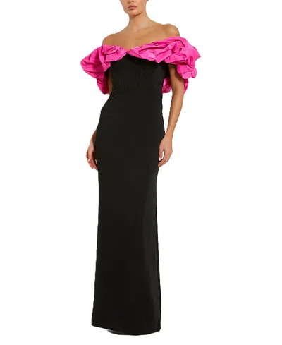 MAC DUGGAL CREPE & FAILLE OFF THE SHOULDER GOWN