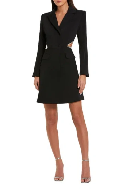 MAC DUGGAL MAC DUGGAL CREPE BLAZER RHINESTONE TRIM MINI DRESS