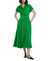 Mac Duggal Crepe Collared Midi Dress With Belt