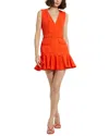 Mac Duggal Crepe Sleeveless Mini Dress With Belt And Pockets