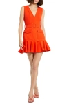 Mac Duggal Crepe Sleeveless Mini Dress With Belt And Pockets In Sunset