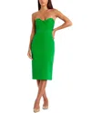 Mac Duggal Strapless Crepe Twist Top Fitted Midi Dress