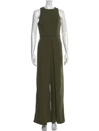 Pre-owned Mac Duggal Crew Neck Jumpsuit In Green