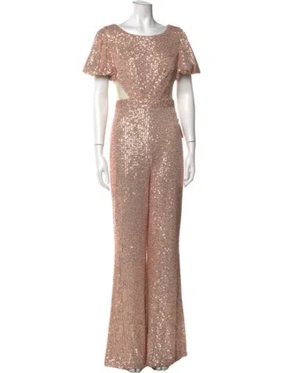 Pre-owned Mac Duggal Crew Neck Jumpsuit W/ Tags In Pink