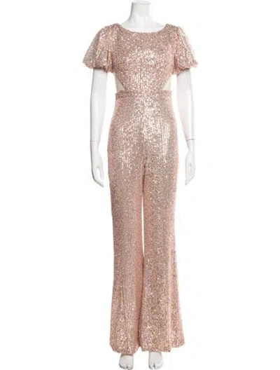 Pre-owned Mac Duggal Crew Neck Jumpsuit W/ Tags In Pink