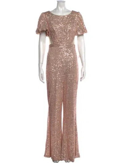 Pre-owned Mac Duggal Crew Neck Jumpsuit W/ Tags In Pink