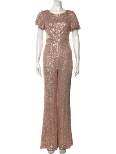 Pre-owned Mac Duggal Crew Neck Jumpsuit W/ Tags In Pink