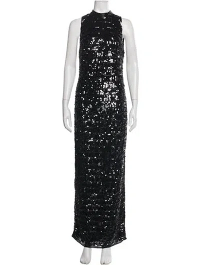 Pre-owned Mac Duggal Crew Neck Long Dress In Black
