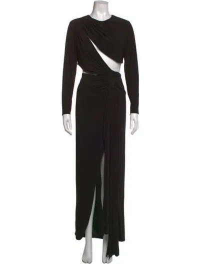 Pre-owned Mac Duggal Crew Neck Long Dress In Black