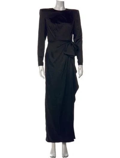 Pre-owned Mac Duggal Crew Neck Long Dress In Black