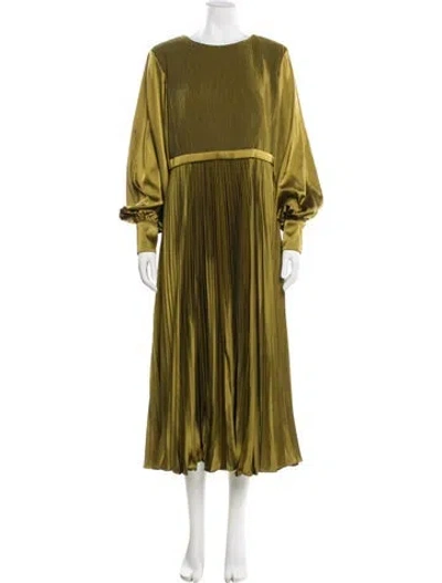 Pre-owned Mac Duggal Crew Neck Long Dress In Green