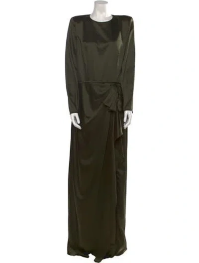 Pre-owned Mac Duggal Crew Neck Long Dress In Green