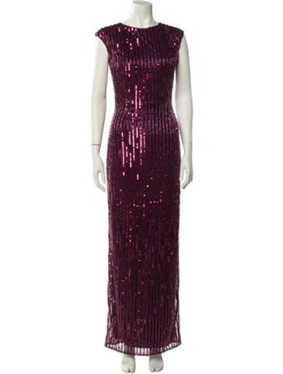 Pre-owned Mac Duggal Crew Neck Long Dress In Multi