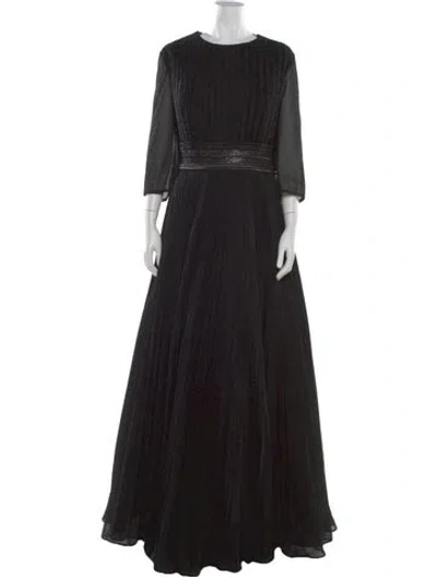 Pre-owned Mac Duggal Crew Neck Long Dress In Multi