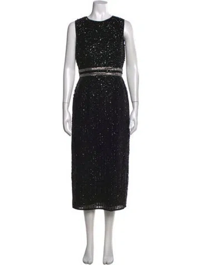 Pre-owned Mac Duggal Crew Neck Long Dress In Multi