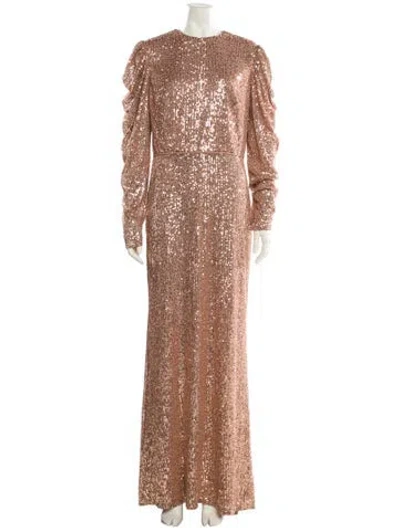 Pre-owned Mac Duggal Crew Neck Long Dress In Neutral