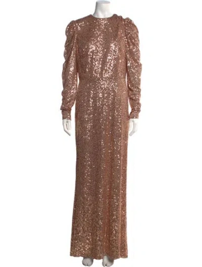 Pre-owned Mac Duggal Crew Neck Long Dress In Neutral