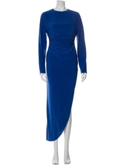 Pre-owned Mac Duggal Crew Neck Long Dress W/ Tags In Blue