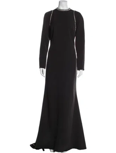 Pre-owned Mac Duggal Crew Neck Long Dress W/ Tags In Blue