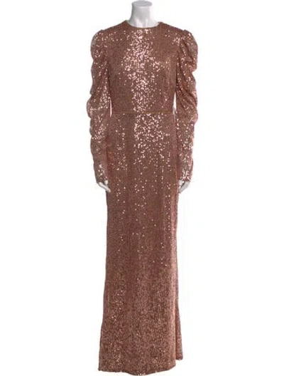 Pre-owned Mac Duggal Crew Neck Long Dress W/ Tags In Neutral