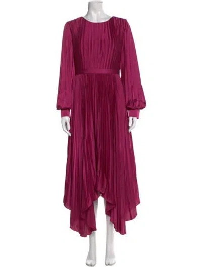 Pre-owned Mac Duggal Crew Neck Long Dress W/ Tags In Pink