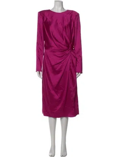 Pre-owned Mac Duggal Crew Neck Midi Length Dress W/ Tags In Pink