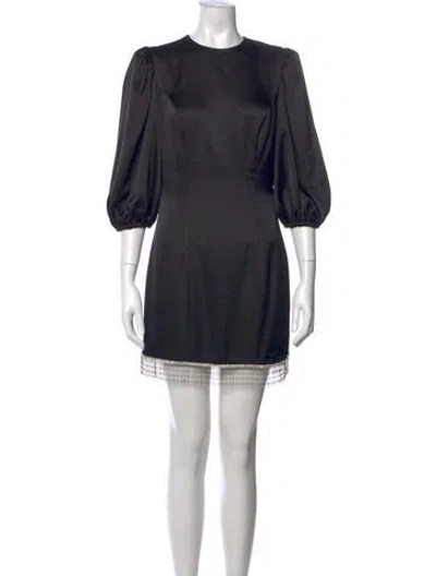 Pre-owned Mac Duggal Crew Neck Mini Dress In Black