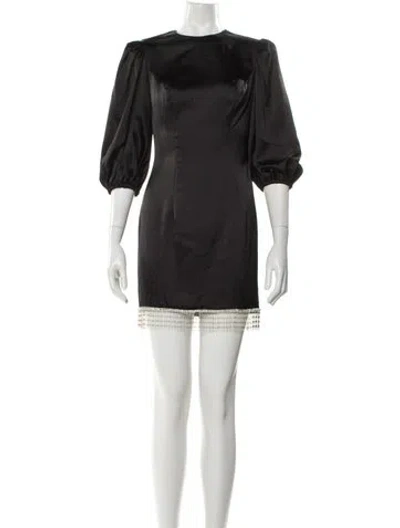 Pre-owned Mac Duggal Crew Neck Mini Dress In Gray