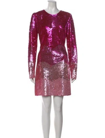 Pre-owned Mac Duggal Crew Neck Mini Dress In Pink