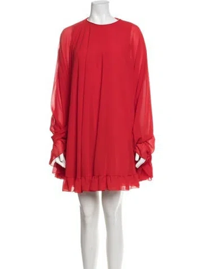 Pre-owned Mac Duggal Crew Neck Mini Dress In Red