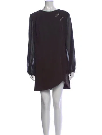 Pre-owned Mac Duggal Crew Neck Mini Dress W/ Tags In Black