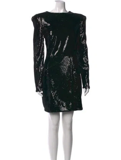 Pre-owned Mac Duggal Crew Neck Mini Dress W/ Tags In Black