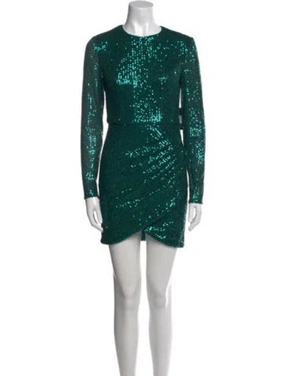 Pre-owned Mac Duggal Crew Neck Mini Dress W/ Tags In Green