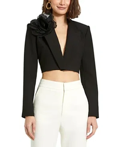 Mac Duggal Women's Tailored Cropped Blazer In Black