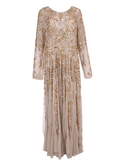 Mac Duggal Crystal-embellished Gown In Gold