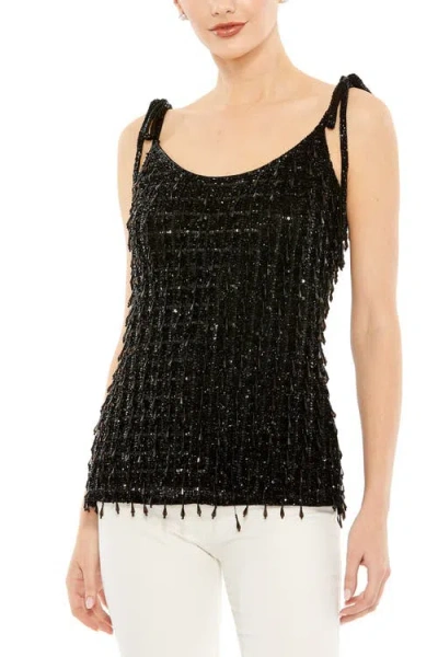 MAC DUGGAL MAC DUGGAL CRYSTAL EMBELLISHED SOFT TIE CAMI TOP