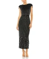 Mac Duggal Women's Crystal Fringe Cap-sleeve Dress In Black