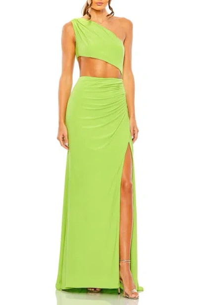MAC DUGGAL MAC DUGGAL CUT OUT ONE SHOULDER RUCHED BACK GOWN