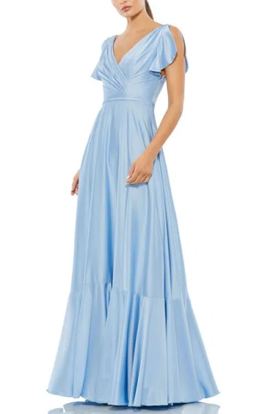 MAC DUGGAL MAC DUGGAL DROP SHOULDER FLOUNCE SLEEVE GOWN