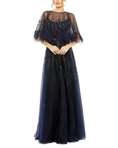 Mac Duggal Embellished A-line Dress In Blue