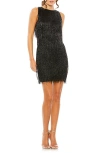 Mac Duggal Women's Beaded Fringe Body-con Minidress In Black