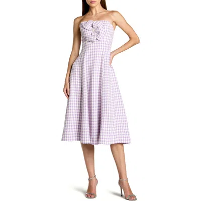 Mac Duggal Embellished Boucle Strapless Midi Dress In Multi